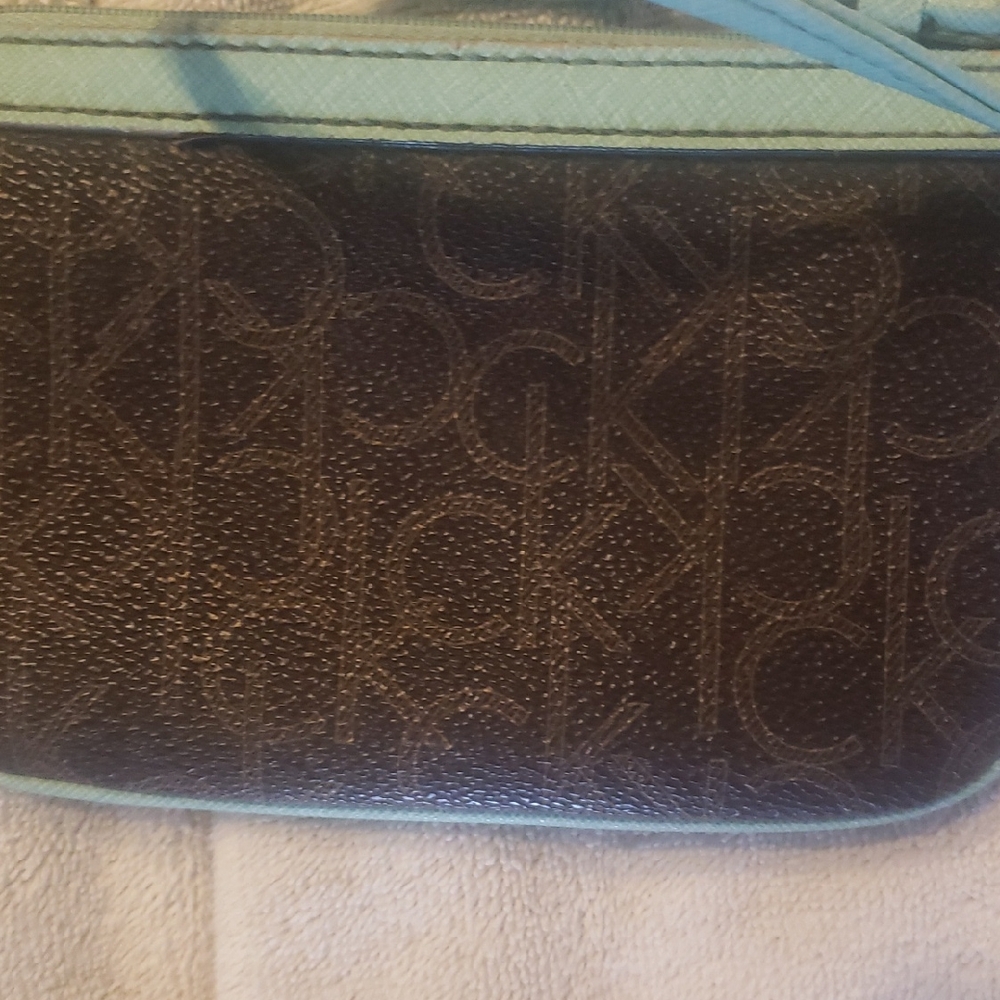 Calvin Klein Black and Teal Clutch